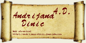 Andrijana Dinić vizit kartica
